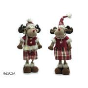 ARTELIBRE Τάρανδος Κόκκινο/Καφέ Λούτρινο 65cm Σε 2 Σχέδια