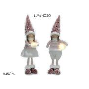 ARTELIBRE Κορίτσι Κρατάει Μπάλα Φωτιζόμενο Ροζ/Λευκό Λούτρινο 45cm Σε 2 Σχέδια