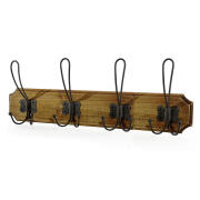 SMART MARKET Κρεμάστρα Τοίχου 12 Θέσεων Καρυδί/Μαύρο Ξύλο/Μέταλλο 40cm