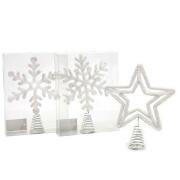 ARTELIBRE Κορυφή Δέντρου Χιονισμένο Λευκό/Ασημί 20x25cm Σε 3 Σχέδια