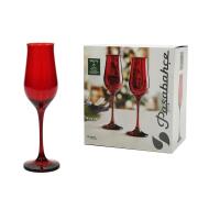 ARTELIBRE Ποτήρι Σαμπάνιας 19cl Κολωνάτο Κόκκινο Γυαλί Σετ 6Τμχ
