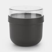 Brabantia Make & Take  Δοχείο Φαγητού Με Χώρισμα Στρογγυλό 0,5L 11X11cm  Γκρι Σκούρο-Πλαστικό