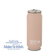 NAVA Θερμός ποτήρι με καλαμάκι από σιλικόνη "We Care" ροζ 500ml