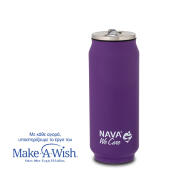 NAVA Θερμός ποτήρι με καλαμάκι από σιλικόνη "We Care" μωβ 500ml