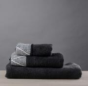 White Fabric Πετσέτα Trifina Μαύρη Χειρός