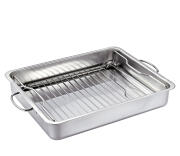 Kuchenprofi Ταψι Παραλληλόγραμμο με Σχαρα και Λαβες 40X32Χ5,7cm Inox