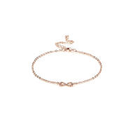 Philip Jones Βραχιόλι - Αλυσίδα Ποδιού Infinity Χρώματος Ροζ - Χρυσό με Κρύσταλλα Swarovski®