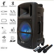 Elite PS-12 Φορητό ηχείο Bluetooth με LED, USB, κάρτα SD, 2 ασύρματα μικρόφωνα - 350 W
