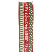 Α.Ι. ΚΟΡΔΕΛΑ DOTS STRIPE CRISTMAS ΠΡΑΣΙΝΟ 6cmX9m