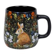 Konitz Κούπα 395ml Μαύρη Λαγός Forest Wildlife Animals -Πορσελάνη