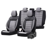 Otom Καλύμματα Comfortline Design Sued/Rachel/Δερματίνη Σετ Εμπρός/Πίσω Μαύρο-Γκρι 11 Τεμάχια