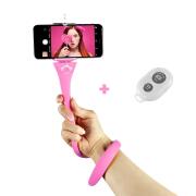 Monkeystick Ευέλικτο Selfie Stick για Smartphone/Action Cameras με Τηλεχειριστήριο ΒΤ Ροζ