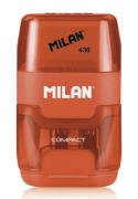 MILAN ξύστρα μολυβιών με κάδο & γόμα 1204703116 πορτοκαλί