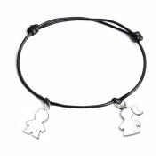 Philip Jones Βραχιόλι με 2 Ασημένια Girl & Boy Charms