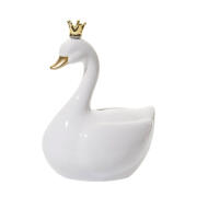 Atmosphera Παιδικός Κουμπαράς Κύκνος από Δολομίτη 12.8 x 9.5 x 17.3 cm Χρώματος Λευκό  127331-White