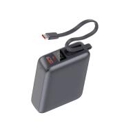 QCY PB20A Grey 20000mAh 45W PD fast charge power bank - Digital Display, Fireproof ABS+PC