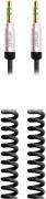 YCA 402 BSR Yenkee Audio Aux Stereo Coiled Cable 2m (3.5mm) / Silver Connector