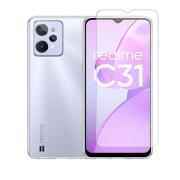 Vivid Set TPU Case + Tempered Glass Realme C31 Transparent