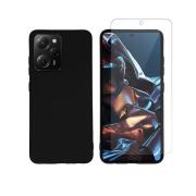 Vivid Set Silicone Matte Case + Tempered Glass Poco X5 Pro/Note 12 Pro 5G Black