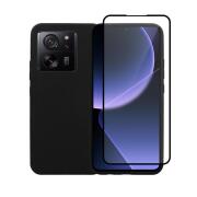 Vivid Set Silicone Matte Case + Full Face Tempered Glass Xiaomi 13T Pro Black