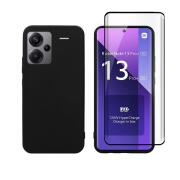 Vivid Set Matte Case Black + 3D Curved Tempered Glass Redmi Note 13 Pro+ 5G Black