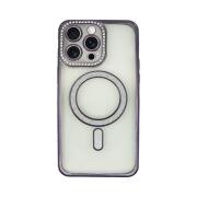 Vivid Magsafe Strass and Glitter Case Apple iPhone 15 Pro Max Purple