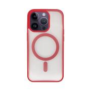 Vivid Magsafe Silicone Case Apple iPhone 14 Pro Transparent/Red