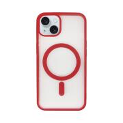 Vivid Magsafe Silicone Case Apple iPhone 15 Transparent/Red