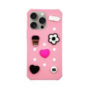 Vivid Silicone Pins Case Apple iPhone 15 Pro Max Pink