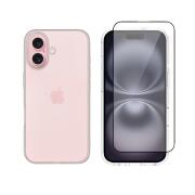Vivid Set Gelly Case + Full Face Tempered Glass Apple iPhone 16 Black