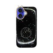 Vivid Glitter Stars Case with Holder Apple iPhone 16 Black