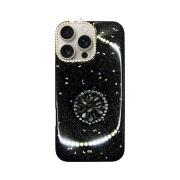Vivid Glitter Stars Case with Holder Apple iPhone 16 Pro Max Black