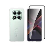 Vivid Set Gelly Case + 3D Curved Full Face Tempered Glass Poco X7 5G Black