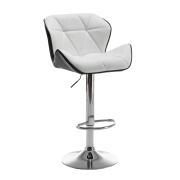 ARTELIBRE Σκαμπό Bar DRASH Με Πλάτη Πτυσσόμενο Λευκό/Μαύρο PU/Μέταλλο 54x52x87-109cm