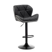 ARTELIBRE Σκαμπό Bar DRASH Με Πλάτη Πτυσσόμενο Μαύρο PU/Μέταλλο 54x52x87-109cm