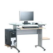 ArteLibre Γραφείο RHODIOLA Ασημί/Διάφανο Γυαλί 132x59x75cm