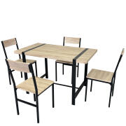 ARTELIBRE Σετ Τραπεζαρία (4+1) GUARDA Φυσικό/Μαύρο MDF/Μέταλλο 120x70x75cm