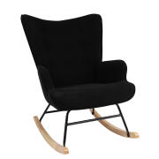 ARTELIBRE Πολυθρόνα Κουνιστή CANDY CANE Μαύρο Ύφασμα/Μέταλλο/Ξύλο 91x67x86cm