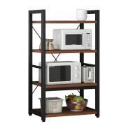 Arte Libre Ραφιέρα Κουζίνας MDF Μέταλλο 60x36x117cm Wolverine Καφέ Σκούρο Μαύρο