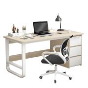 ARTELIBRE Γραφείο MERGELLUS Φυσικό/Λευκό MDF/Μέταλλο 120x50x74cm