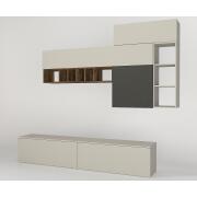 ArteLibre Σύνθετο Florida Γκρι/Λαδί Μοριοσανίδα 240x42x180cm