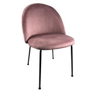 Arte Libre Καρέκλα Τραπεζαρίας Βελούδο Μέταλλο 58x50x80cm Troutman Σάπιο Μήλο Μαύρο