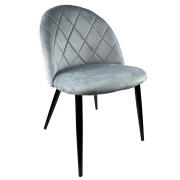 Arte Libre Καρέκλα Τραπεζαρίας Βελούδο/Μέταλλο 58x50x80cm Nicholas Γκρι Μαύρο