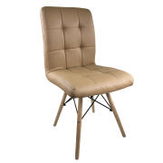 Arte Libre Καρέκλα Τραπεζαρίας Cupplessus Cappuccino Φυσικό PU Ξύλο 43x55x86cm