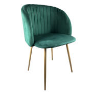 Arte Libre Καρέκλα Τραπεζαρίας Βελούδο/Μέταλλο 54x55x83cm Kingfischer Κυπαρισσί/Φυσικό