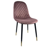 Arte Libre Καρέκλα Τραπεζαρίας Βελούδο Μέταλλο 53x44x86cm Bedford Σάπιο Μήλο Μαύρο