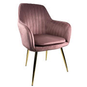 Arte Libre Καρέκλα Τραπεζαρίας Βελούδο Μέταλλο 57x43x82cm Myrtile Σάπιο Μήλο Χρυσό