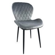 Arte Libre Καρέκλα Τραπεζαρίας Βελούδο Μέταλλο 59x52x82cm Lowery Γκρι Μαύρο
