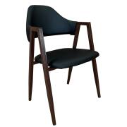 ARTELIBRE Καρέκλα Τραπεζαρίας SOLANA Μαύρο/Καρυδί PU/Μέταλλο 51x51x81cm