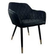 ARTELIBRE Καρέκλα Τραπεζαρίας ESPERANZA Μαύρο Βελούδο/Μέταλλο 56x60x81cm